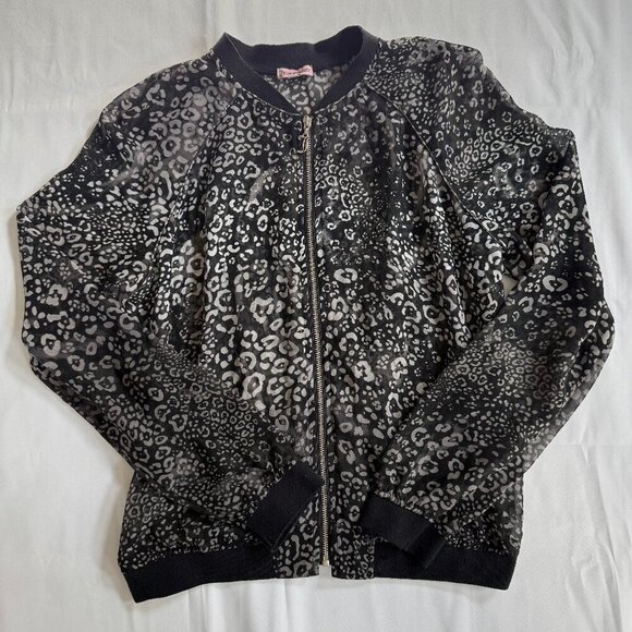Juicy Couture Jackets & Blazers - JUICY COUTURE Black Viva Luxe Thin Sheer Jacket Full Zip Black/White M